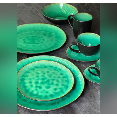 Кавовий сервіз (набір) для еспресо 4 чашки 100 мл + блюдця з кераміки для еспрессо Green Lagoon