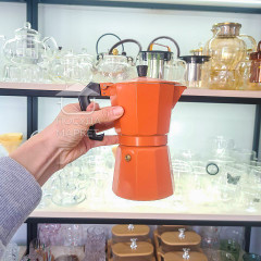 Гейзерная кофеварка Мокко-оранж оранжевая эспрессо 300 мл на 6 чашек 