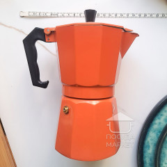 Гейзерная кофеварка Мокко-оранж оранжевая эспрессо 300 мл на 6 чашек 