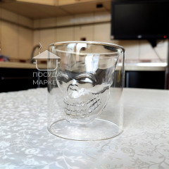 Стакан с двойным дном 150 мл для кофе Череп 