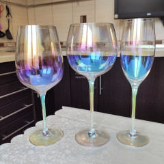 Большой бокал для красного вина и коктейлей 600 мл перламутровое стекло Bumble 