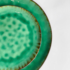 Тарілка обідня кругла 27 см плоска зелена Green Lagoon