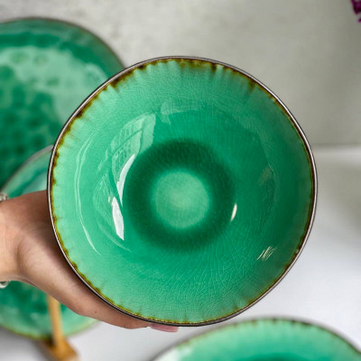 Салатник керамічний круглий 17х5 см зелений Green Lagoon Салатник керамічний круглий 17х5 см зелений Green Lagoon