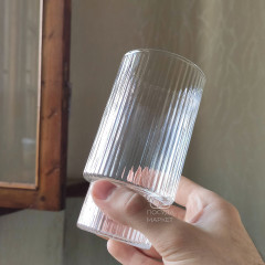 Фигурный высокий большой стакан 400 мл стекла Bosphorus с прозрачного стекла с мелкими гранями