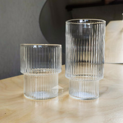 Фигурный высокий большой стакан 400 мл стекла Bosphorus с прозрачного стекла с мелкими гранями