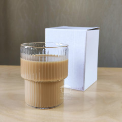 Фігурна низька склянка 300 мл скла Bosphorus із прозорого скла з дрібними гранями