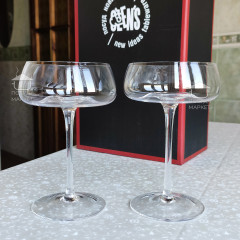 Премиальный набор широких бокалов 6 шт 250 мл для коктейлей, шампанского, мартини на высокой ножке "Daiquiri"