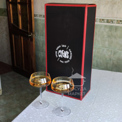 Премиальный набор широких бокалов 6 шт 250 мл для коктейлей, шампанского, мартини на высокой ножке "Daiquiri"