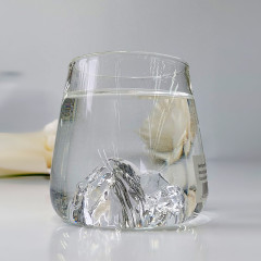Прозора велика склянка (стакан) 380 мл Mountain з айсбергом усередині для віскі, води, напоїв
