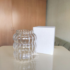 Велика фігурна склянка для коктейлів 580 мл Istanbul, скляний прозорий незвичайний фігурний стакан для напоїв