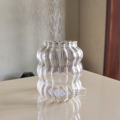 Велика фігурна склянка для коктейлів 580 мл Istanbul, скляний прозорий незвичайний фігурний стакан для напоїв