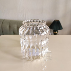 Велика фігурна склянка для коктейлів 580 мл Istanbul, скляний прозорий незвичайний фігурний стакан для напоїв