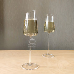 Набор 6 бокалов для шампанского 200 мл со срезанным верхом на высокой ножке Style, прозрачное стекло