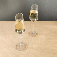 Набор 6 бокалов для шампанского 200 мл со срезанным верхом на высокой ножке Style, прозрачное стекло