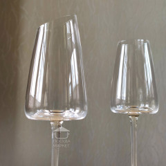 Набор 6 бокалов для шампанского 200 мл со срезанным верхом на высокой ножке Style, прозрачное стекло