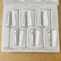 Набор 6 бокалов для шампанского 200 мл со срезанным верхом на высокой ножке Style, прозрачное стекло