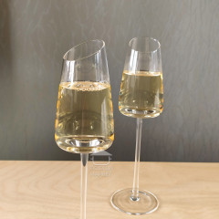 Набор 6 бокалов для шампанского 200 мл со срезанным верхом на высокой ножке Style, прозрачное стекло