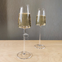 Набор 6 бокалов для шампанского 200 мл со срезанным верхом на высокой ножке Style, прозрачное стекло