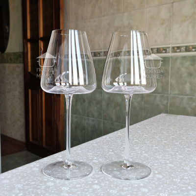 Фото 2 -Премиальный набор бокалов для красного вина 450 мл Style на высокой ножке с богемского стекла