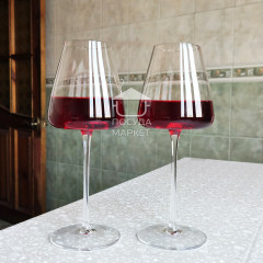 Преміальний набір келихів для червоного вина 450 мл Style на високій ніжці з богемського скла