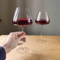 Премиальный набор 6 больших бокалов для красного вина 670 мл "Style" на высокой ножке с широкой чашей