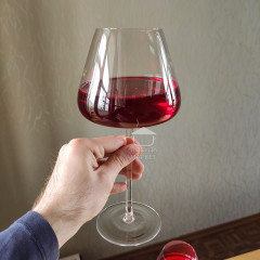Премиальный набор 6 больших бокалов для красного вина 670 мл "Style" на высокой ножке с широкой чашей