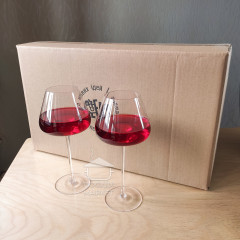 Премиальный набор 6 больших бокалов для красного вина 670 мл "Style" на высокой ножке с широкой чашей