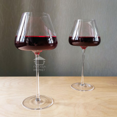 Премиальный набор 6 больших бокалов для красного вина 670 мл "Style" на высокой ножке с широкой чашей