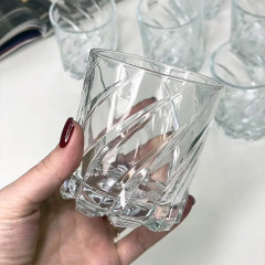 Cтаканы-юла 270 мл Peg-Top набор 6 шт, вращающиеся прозрачные стаканы для виски и напитков