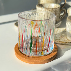 Cтакан-юла 270 мл Ice Arrows для виски, вращающийся стакан с цветным рисунком с бамбуковой подставкой