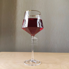 Келих для червоного вина 450 мл шестикутний Transparent Turquoise (1 шт) з прозорого скла