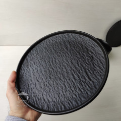 Тарелка обеденная круглая с бортиками 26 см плоская черная матовая Black Obelisk