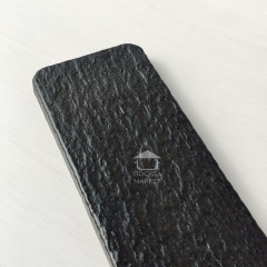 Брускетниця-камінь 30х10 см, прямокутне чорне матове блюдо для суші та закусок Black Obelisk