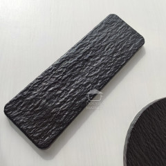 Брускетниця-камінь 30х10 см, прямокутне чорне матове блюдо для суші та закусок Black Obelisk