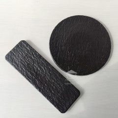 Брускетниця-камінь 30х10 см, прямокутне чорне матове блюдо для суші та закусок Black Obelisk