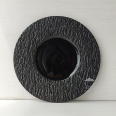 Тарелка обеденная круглая черная 27,5 см Black Obelisk, матовый/глянцевый цвет 