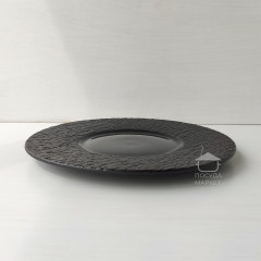 Тарелка обеденная круглая черная 27,5 см Black Obelisk, матовый/глянцевый цвет 