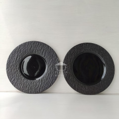 Тарелка обеденная круглая черная 27,5 см Black Obelisk, матовый/глянцевый цвет 