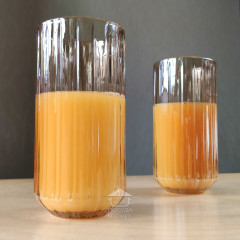 Набор 6 высоких стаканов хайбол с гранями 350 мл Duke для воды, сока, коктейлей янтарного цвета