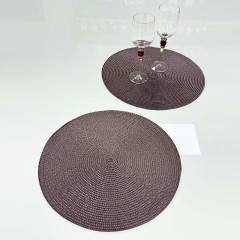 Килимок під тарілку 38 см, коричневий підтарільник ПВХ Dark Chocolate