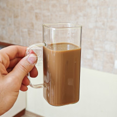 Скляна квадратна висока хайбол кухоль 350 мл Elegance