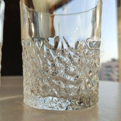 Набір 6 склянок 330 мл Crystal Rock з граненою структурою товстого скла для віскі, води, соку