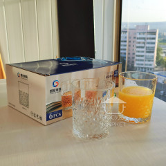 Набір 6 склянок 330 мл Crystal Rock з граненою структурою товстого скла для віскі, води, соку