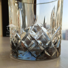 Набір 6 склянок 270 мл Smoke Crystal з граненою структурою товстого скла для віскі, води, соку