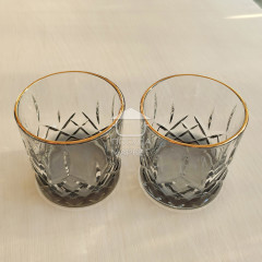 Набір 6 склянок 270 мл Smoke Crystal з граненою структурою товстого скла для віскі, води, соку