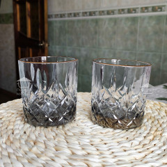 Набір 6 склянок 270 мл Smoke Crystal з граненою структурою товстого скла для віскі, води, соку