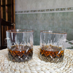 Набір 6 склянок 270 мл Smoke Crystal з граненою структурою товстого скла для віскі, води, соку