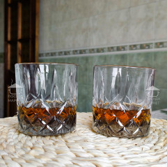 Набір 6 склянок 270 мл Smoke Crystal з граненою структурою товстого скла для віскі, води, соку