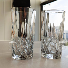 Набір 6 високих склянок 340 мл Smoke Crystal з гранованою структурою товстого скла для коктейлів, соку, води