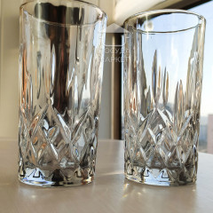 Набір 6 високих склянок 340 мл Smoke Crystal з гранованою структурою товстого скла для коктейлів, соку, води